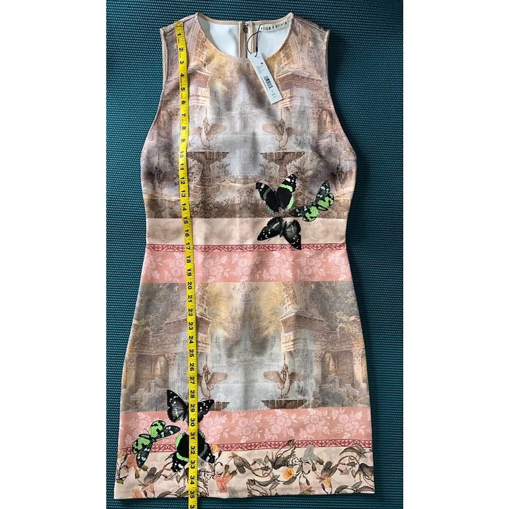 Alice + Olivia Wynell Fitted Versailles Pink Multi A-Line Mini Dress